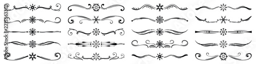 Christmas snowflake divider collection with elegant decorative swirls and ornamental winter flourishes