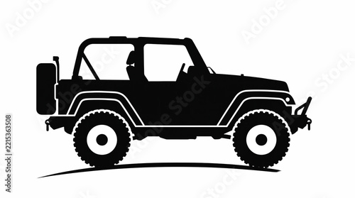 Off-Road Jeep Silhouette Vector Illustration
