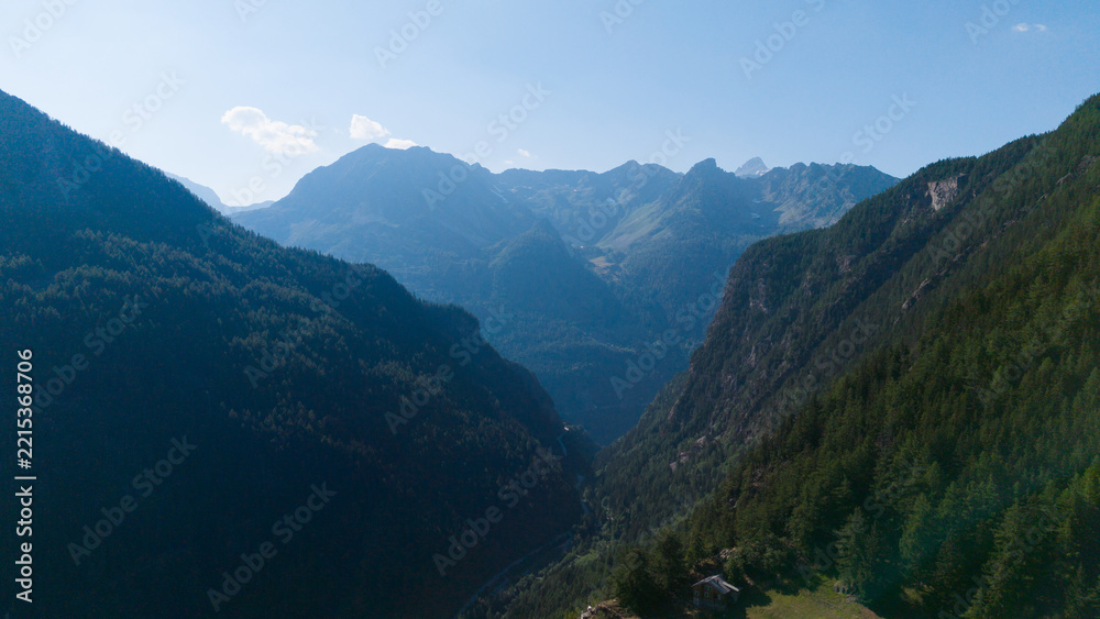 Naklejka premium mountain landscape in the alps on a July