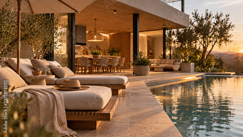 Luxury Pool Terrace with Modern Indoor Outdoor Living