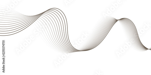 Elegant flowing abstract line art with gradient shades on white background.