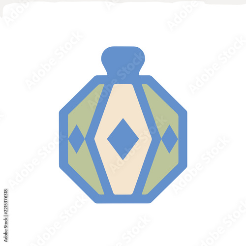 Stylized geometric object with diamond pattern