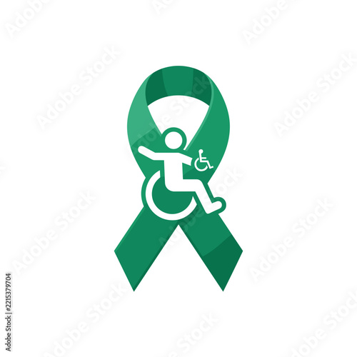 Cerebral Palsy Awareness Ribbon Vector Illustration