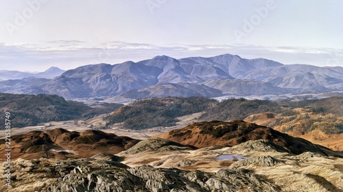 Mountain Range Landscape with Rolling Hills