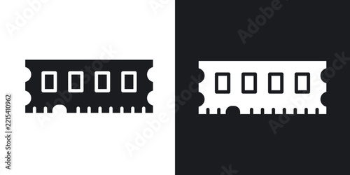 Fotografie RAM memory icon flat outline in black