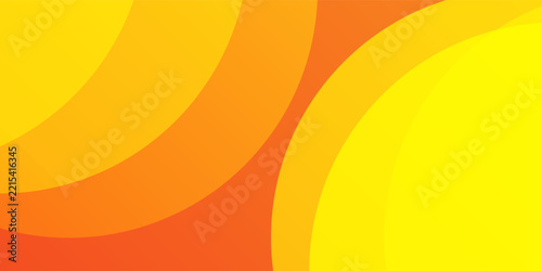 Abstract yellow and orange concentric circles background with curved wave gradient.