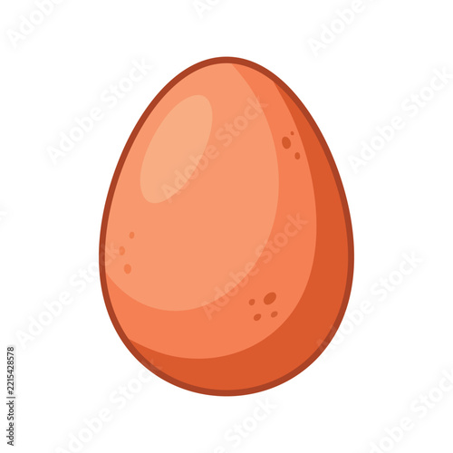 Illustrated Brown Egg Isolated