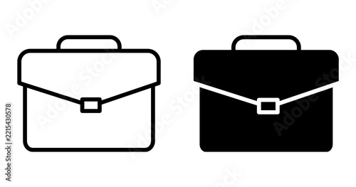 Professional briefcase and business bag icon set for office and corporate career concepts Png
