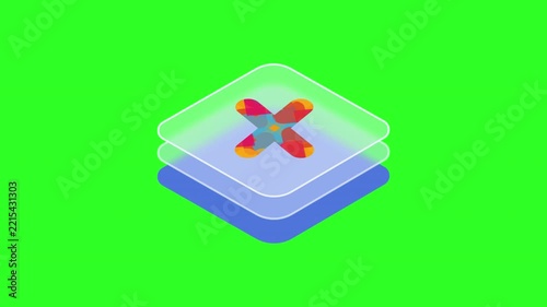 Abstract layered shapes with colorful geometric pattern overlay and soft gradient effect