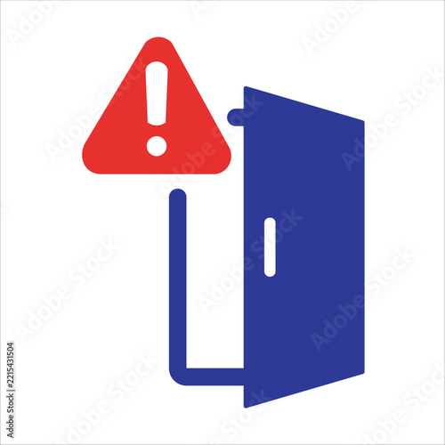 alert the door icon. simple flat colored vector