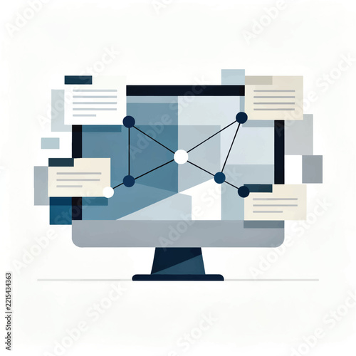 Remote Work Digital Team Collaboration Concept