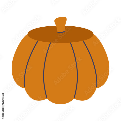 Pumpkin Shaped Sugar Bowl in Flat Style