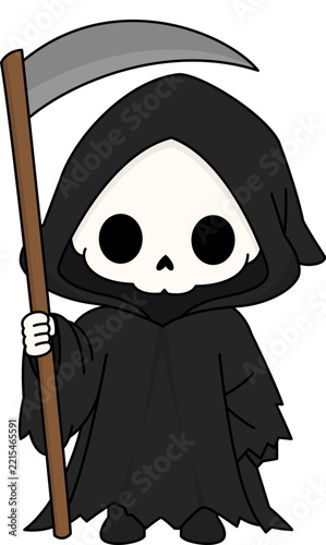 Grim reaper cartoon illustration