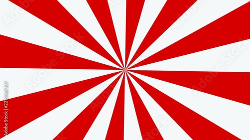 Red and white sunburst radial background animation