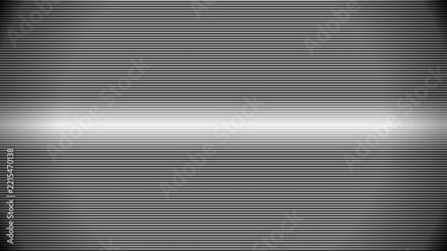 A bright CRT overlay featuring a single downward tracking wave, corner vignettes, and a subtle, soft flickering effect on the static scanlines to emulate gentle analog instability.