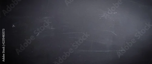 Panel kuchenny z motywem Empty black chalkboard texture background with chalk dust smudges for education and food menu sign.
