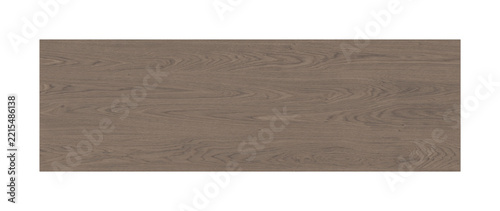 Top view of a rectangular wooden table surface with a natural dark brown oak grain texture