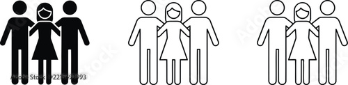 People icon vector illustration showing family group standing