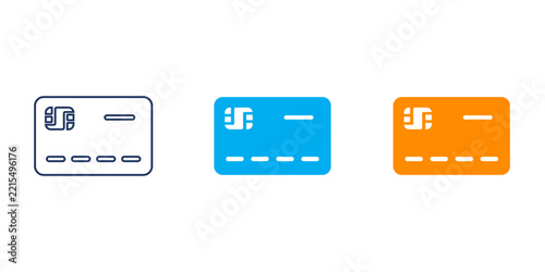 Credit card icon set, payment methods, editable stroke, and solid vector icons