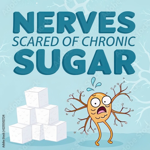 Scared Nerves Character Looking at Chronic Sugar Cubes