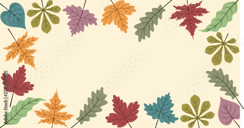 Autumn Leaves Elements background on flat style