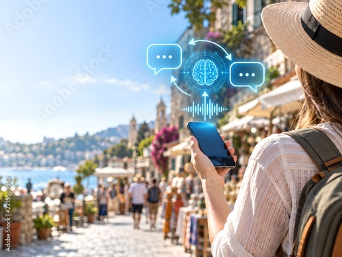 AI language translation assistant for international travel