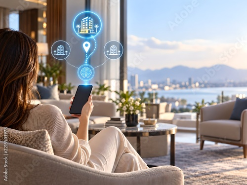 AI hotel booking assistant with mobile hologram