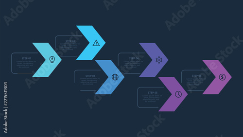 Dark background infographic with 8 steps, options, parts or processes. Business data visualization.