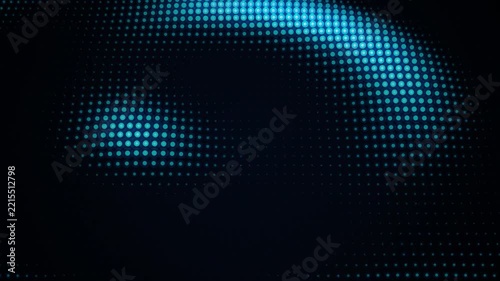 Blue Dotted Digital Wave Pattern Motion Background