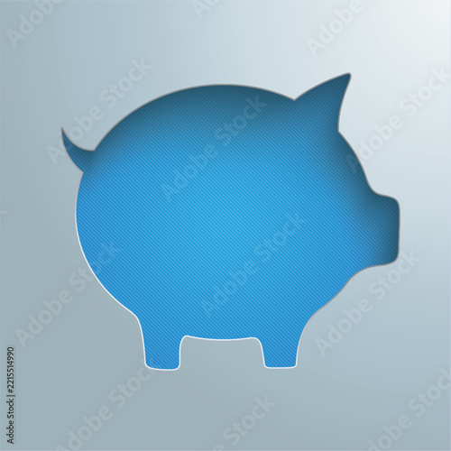 Piggy Bank Blue Striped Hole