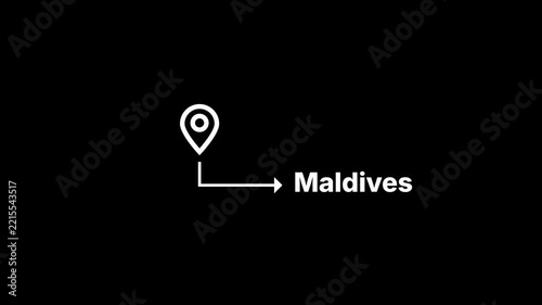 Maldives Location Right Arrow Animation for Travel and Tourism