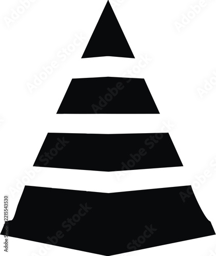 Cone icon vector graphic representing traffic safety objects