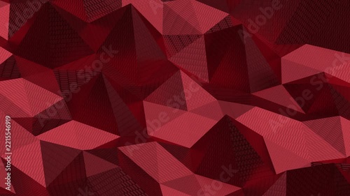 Abstract Red Geometric Polygonal Background Modern Digital Design