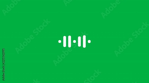 Seamless loop animation of a digital waveform equalizer on a green screen. This waving bar array perfectly visualizes AI voice processing, data analysis, buffering, and modern system loading.