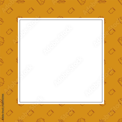 square frame of mail icon in hand drawn style
