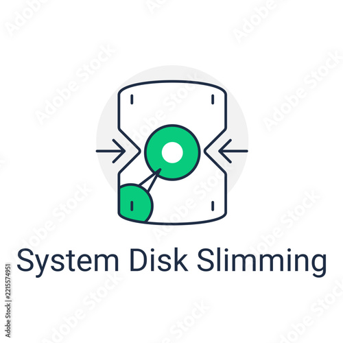 System Disk Slimming and Storage Optimization Line Color Icon