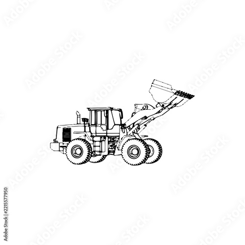Bulldozer Front View vector isolated.