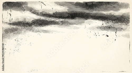 Monochrome Halftone Grunge Texture With Distressed Dots And Grainy Noise On Off-White Paper Background Abstract Print