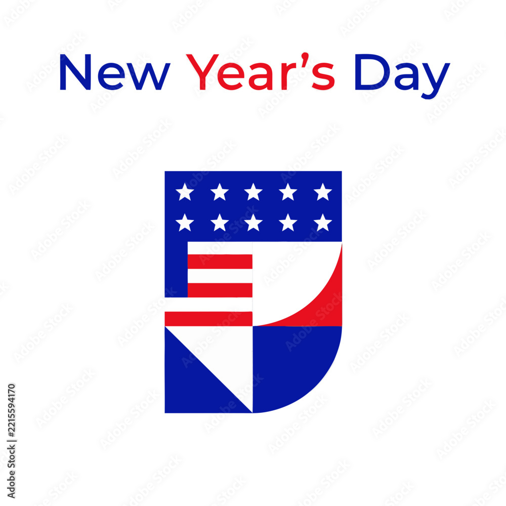Fototapeta premium New Year's Day Celebration Vector