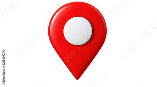 3D Red Map Pin Location Marker Isolated PNG