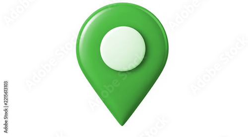 3D Green Map Pin Location Marker Isolated PNG