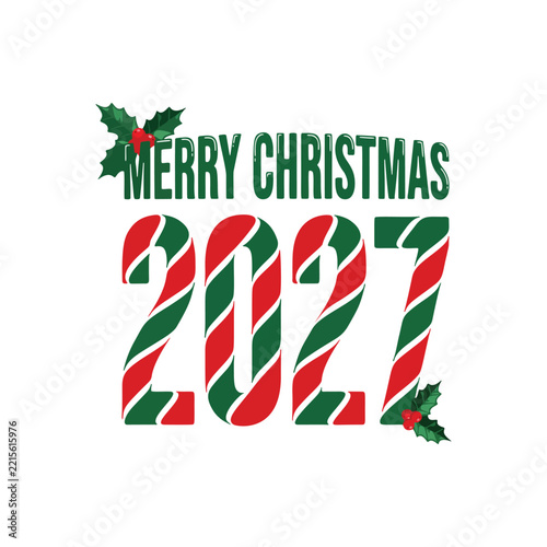 Merry Christmas 2027 Candy Cane Design
