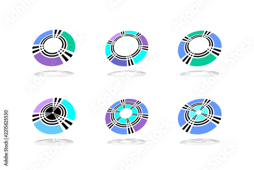 Set of Round Elements for Design. Abstract icons.