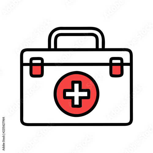 Red cross symbol in geometric black background illustration graphic