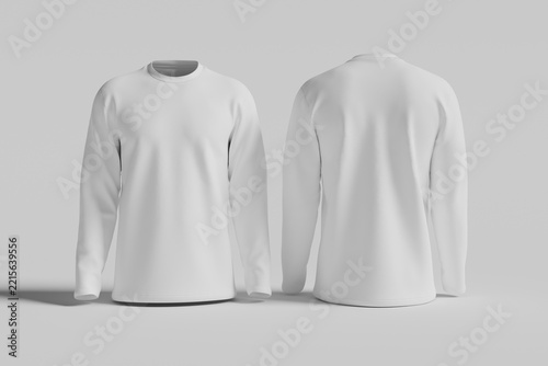High Quality 3D Longsleeve Shirt for Mockup With White Background