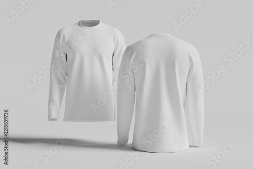 High Quality 3D Longsleeve Shirt for Mockup With White Background