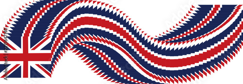 Waving flag of the United Kingdom vector illustration isolated on white background. Dynamic