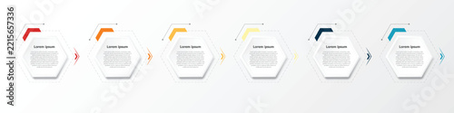 This simple infographic, primarily designed using hexagons, presents details in bullet points, covering 6 topics in total.