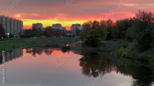 sunset over the river