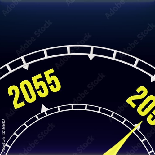 New Year 2056 Clock Countdown Concept Motion Graphics Loop